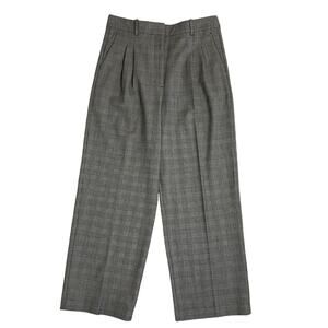 Wilfred the effortless pant black white plaid pleated high rise wide leg size 12